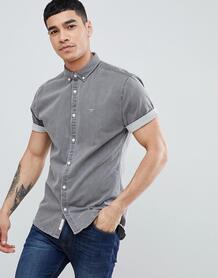 Серая джинсовая рубашка обтягивающего кроя River Island - Серый 1279552