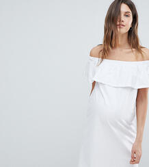 Трикотажное платье с широким вырезом Mamalicious - Белый Mama Licious 1255967