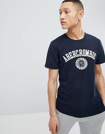 Темно-синяя футболка с логотипом Abercrombie & Fitch - Темно-синий Abercrombie& Fitch 1253801