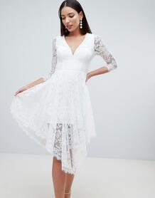 Кружевное приталенное платье Forever Unique - Белый 1255746