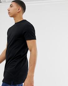 Удлиненная черная футболка New Look - Черный 1279955
