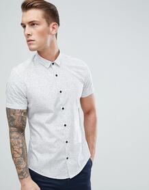 Белая облегающая рубашка с принтом Moss London - Черный MOSS BROS 1267365