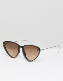 Солнцезащитные очки кошачий глаз в черной оправе с коричневыми стеклам Spitfire 1244198
