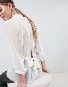 Блузка с открытой спиной и поясом ASOS DESIGN - Белый 1284540