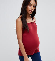 Топ на бретелях в рубчик ASOS DESIGN Maternity - Красный Asos Maternity 1204968