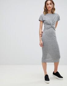 Платье миди в полоску с узлом AllSaints - Серый 1250955