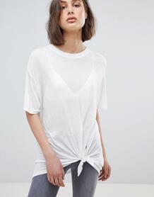 Oversize-футболка с завязкой AllSaints - Белый 1250945