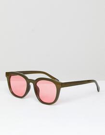 Зеленые круглые солнцезащитные очки Jeepers Peepers - Черный 1231302