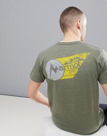 Зеленая футболка с логотипом на груди Marmot Marwing - Зеленый 1224608