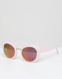 Розовые солнцезащитные очки кошачий глаз в толстой оправе AJ Morgan 1284245
