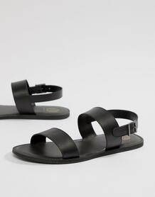 Черные кожаные сандалии с двумя ремешками KG By Kurt Geiger - Черный Kg Kurt Geiger 1213208