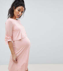 Двухслойное платье с завязками на рукавах ASOS DESIGN Maternity ASOS Maternity - Nursing 1278932