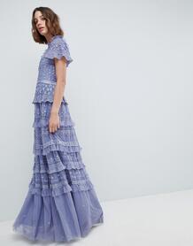 Платье макси с высоким воротом Needle & Thread - Фиолетовый 1224501