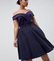Расклешенная юбка для выпускного Club L Plus - Темно-синий 1274737