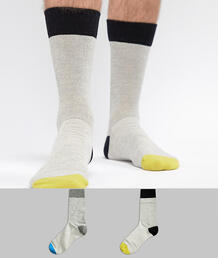 Набор из 2 пар носков с контрастными вставками на пятке Selected Homme 1258578