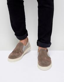Замшевые кроссовки-слипоны Selected Homme - Серый 1210030