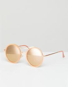 Светло-коричневые круглые солнцезащитные очки Jeepers Peepers 1282382