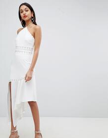 Платье с лямкой через шею и асимметричным пдолом Finders - Белый Finders Keepers 1272174
