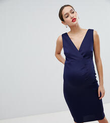 Платье миди с запахом Flounce London Maternity - Темно-синий 1245904