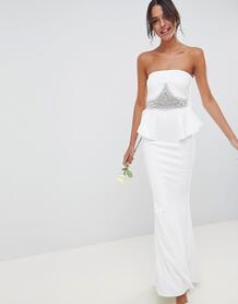 Платье макси с декоративной отделкой City Goddess Wedding - Белый 1245439