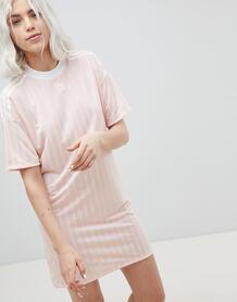 Розовое платье с тремя полосками adidas Originals - Розовый 1164628