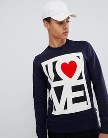 Свитер с логотипом Love Moschino - Темно-синий 1260068