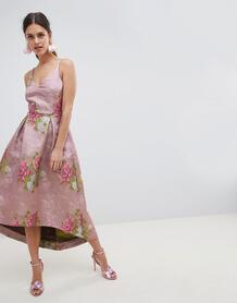 Жаккардовое платье миди для выпускного с цветочным узором ASOS EDITION 1247734