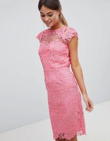 Кружевное платье с фигурными краями Paper Dolls - Розовый 1240128