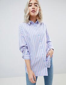 Oversize-рубашка в синюю и розовую полоску ASOS DESIGN - Мульти 1215122