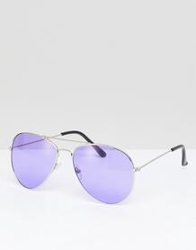 Солнцезащитные очки-авиаторы с цветными стеклами 7X - Фиолетовый 1210725