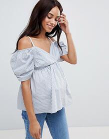 Хлопковый топ в полоску с вырезом сердечком эксклюзивно для ASOS DESIG Asos Maternity 1260259