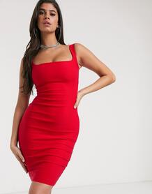 Красное платье-футляр с квадратным вырезом Vesper - Красный 1257851