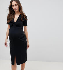 Платье-футляр из понте с перекрученной отделкой ASOS DESIGN Maternity Asos Maternity 1253539