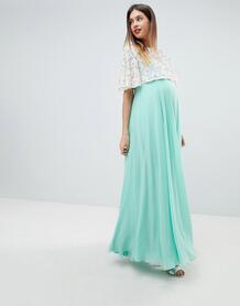 Кружевное платье макси с кроп-топом ASOS DESIGN Maternity - Зеленый Asos Maternity 1235092