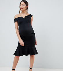 Платье с баской ASOS DESIGN Maternity - Черный Asos Maternity 1228002