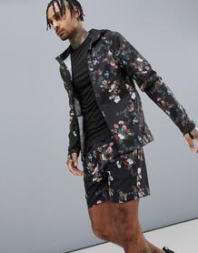 Куртка для бега с цветочным принтом ASOS 4505 - Черный 1214273