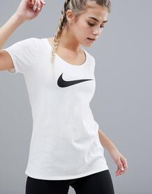Белая футболка с овальным вырезом Nike Training - Белый 1201410