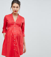 Платье-рубашка с завязывающимся сзади поясом Isabella Oliver - Красный 1171182
