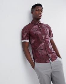 Рубашка с короткими рукавами и пальмовым принтом Gandy's Burgundy Gandys 1244799