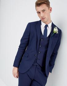 Темно-синий облегающий пиджак ASOS Wedding - Темно-синий ASOS DESIGN 1149063