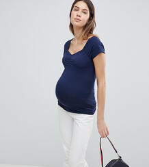 Топ со сборками New Look Maternity - Темно-синий 1250340
