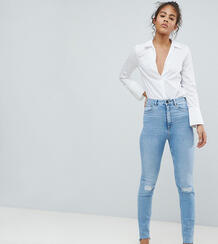 Светлые узкие джинсы в винтажном стиле с завышенной талией ASOS DESIGN Asos Tall 1149369