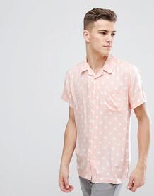 Рубашка в винтажном стиле с принтом в горошек D-Struct - Розовый 1200707