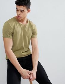 Длинная футболка с необработанным асимметричным краем Esprit - Зеленый EDC by Esprit 1196189