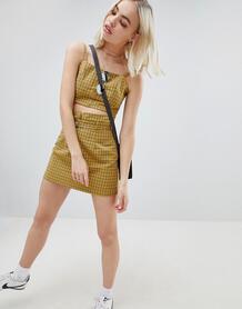 Клетчатая мини-юбка в винтажном стиле с поясом Emory Park - Желтый 1224308