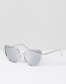 Серебристые солнцезащитные очки кошачий глаз Jeepers Peepers 1211353