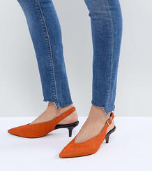 Кожаные туфли на каблуке-рюмочке ASOS SAFARI - Оранжевый ASOS DESIGN 1207760