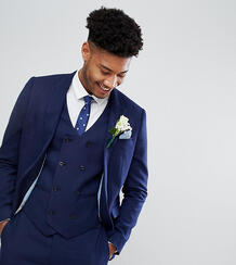 Темно-синий фактурный пиджак зауженного кроя ASOS TALL Wedding ASOS DESIGN 1149302