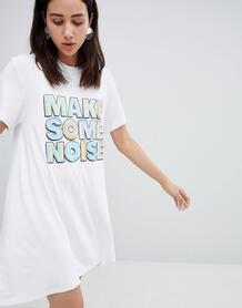 Платье-футболка Make Some Noise House Of Holland - Белый 1165104