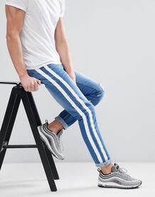 Синие выбеленные джинсы скинни boohooMAN - Синий 1259615